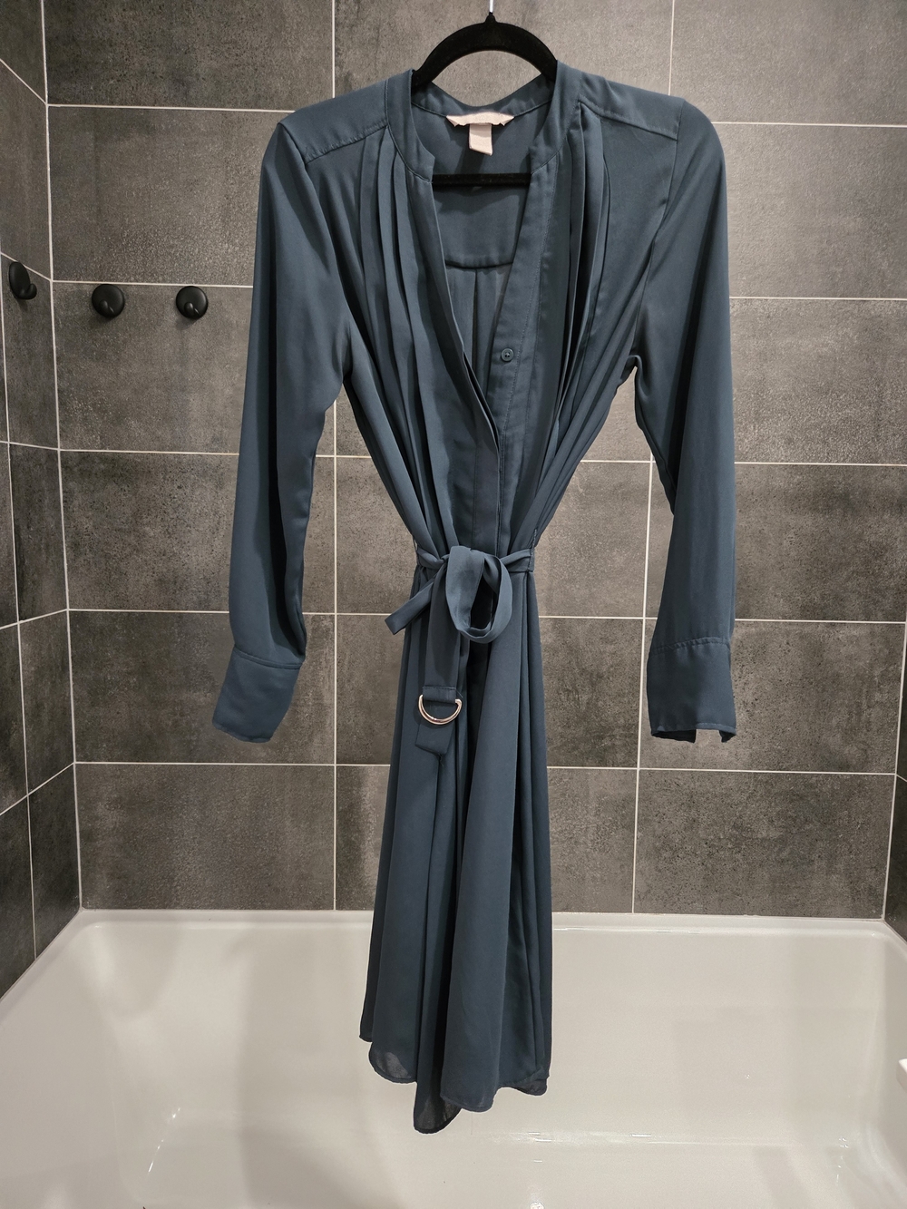Dark Green Dress with Tie Waist